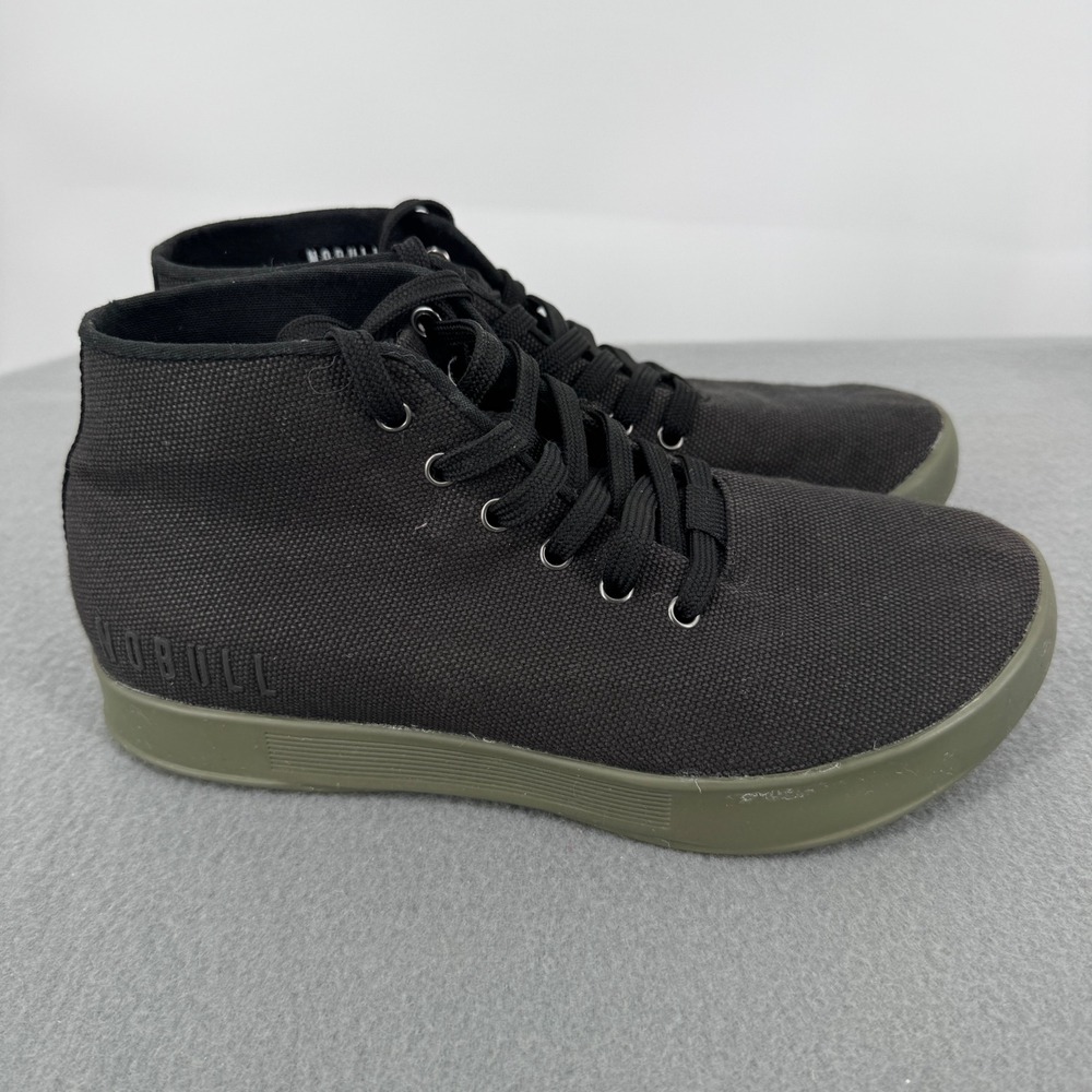 NOBULL Canvas Mid Trainer Mens 5 Womens 6.5 Black Ivy Green Training Shoes